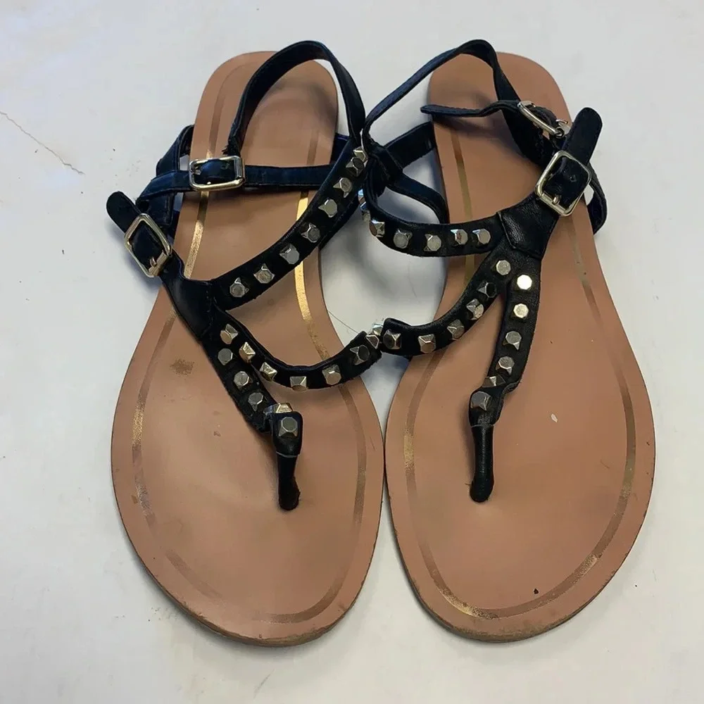 Dolce Vita studded black leather sandals